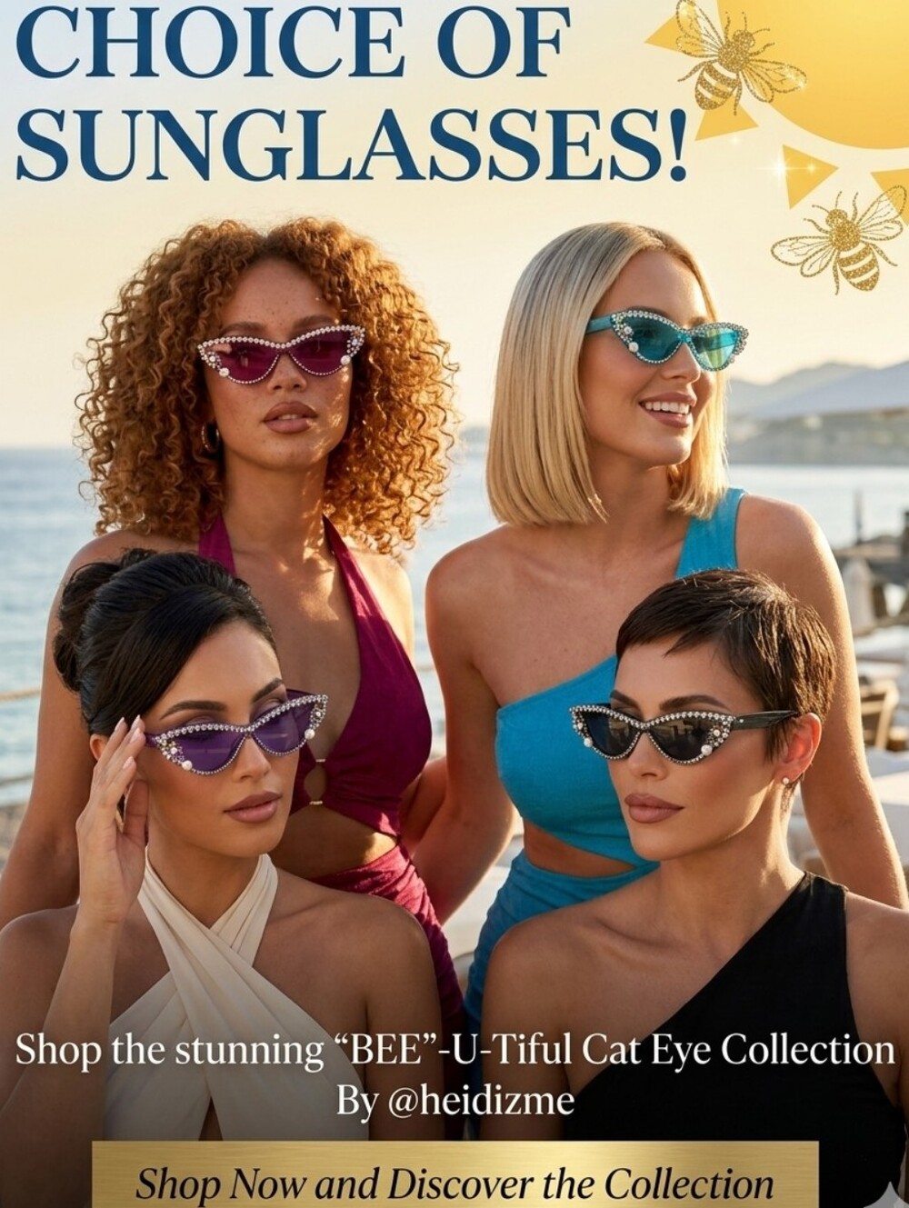 CHOICE of "BEE"-U-Tiful Cat Eye Sunglasses